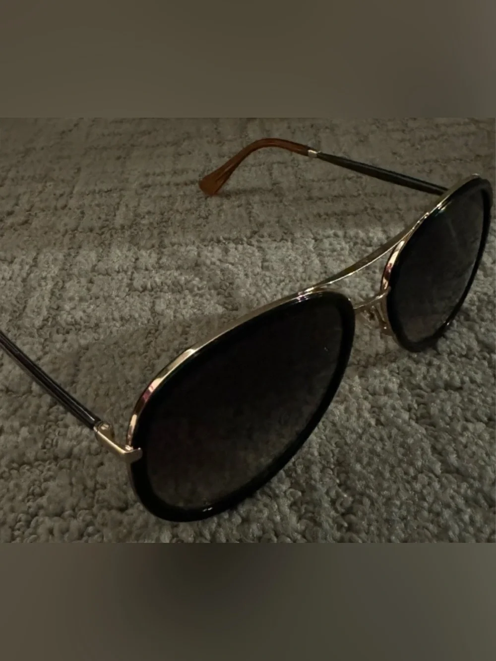 Jimmy Choo Black & Gold Tora/S Aviator Sunglasses